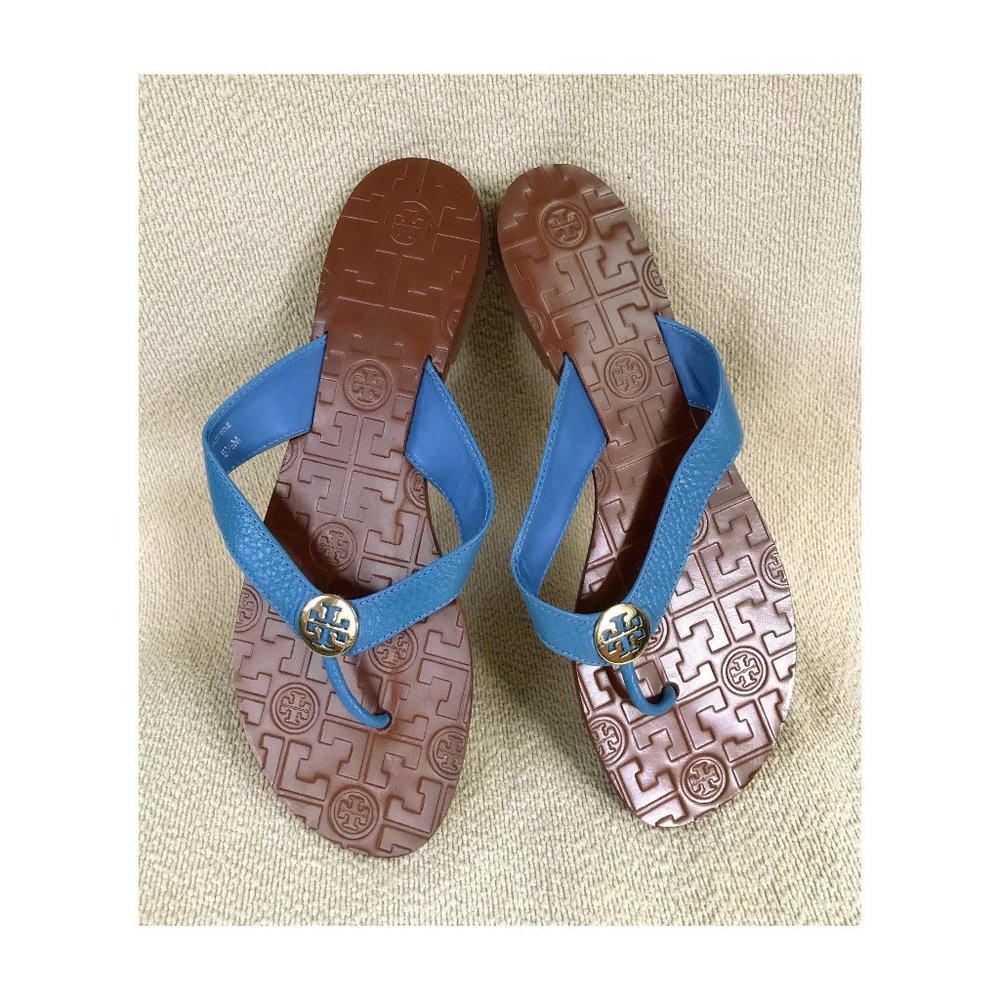 Tory Burch blue Thora sandals, 8.5
